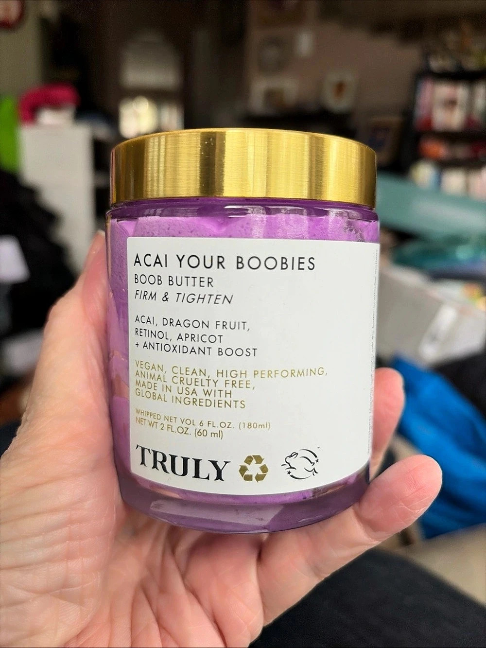 TRULY Acai Your Boobies Boob Butter Purple 60ml. New!